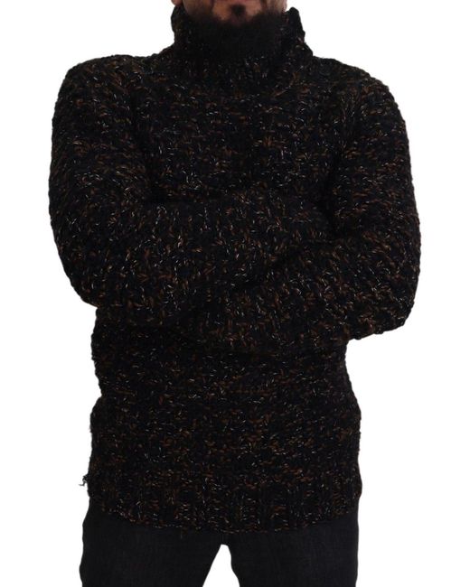 Dolce & Gabbana Black Handmade Turtleneck Sweater for men