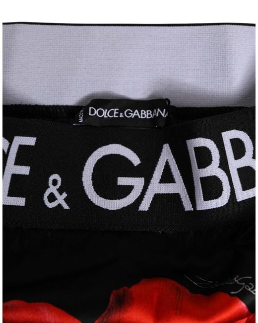 Dolce & Gabbana Black Floral Print High Waist Sheer Mesh Underwear