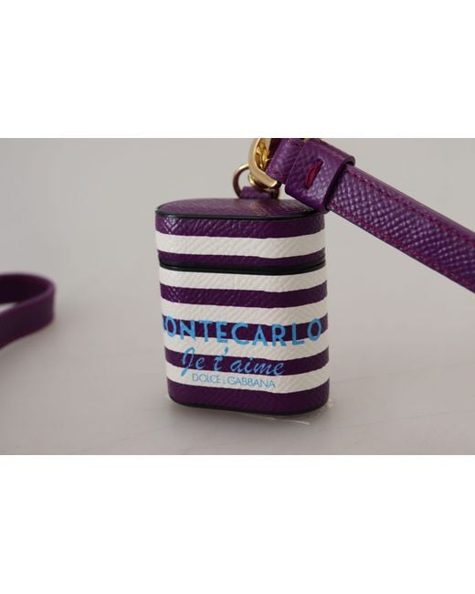 Dolce & Gabbana Purple Chic Leather Airpods Case