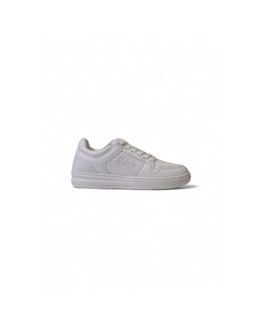 EA7 White Polyester Athletic Sneakers for men