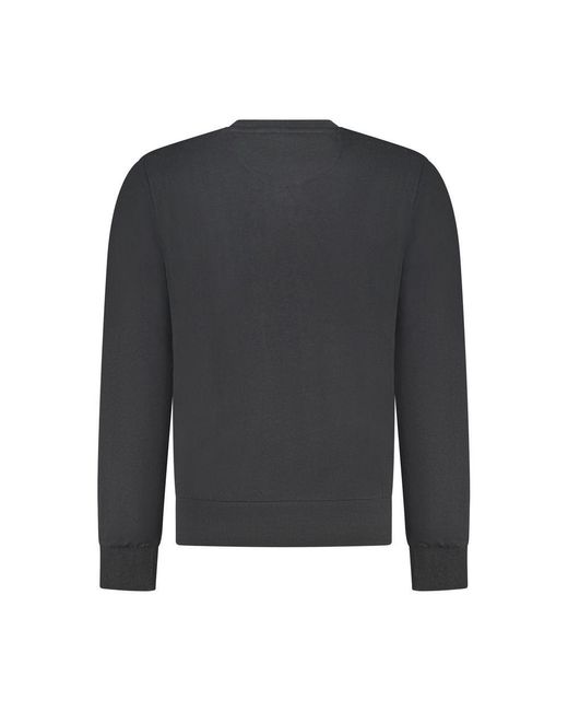 North Sails Gray Black Cotton Men Sweatshirt for men