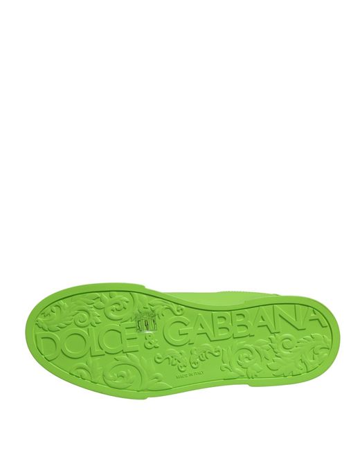 Dolce & Gabbana Green Leather Portofino Low Top Sneakers Shoes for men