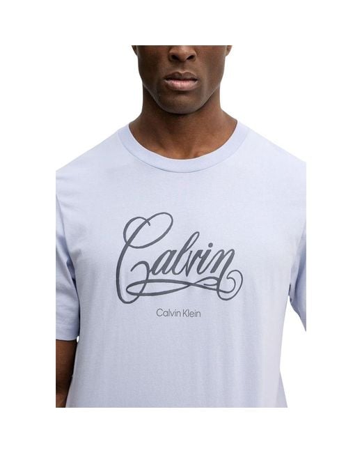 Calvin Klein Blue Cotton T for men