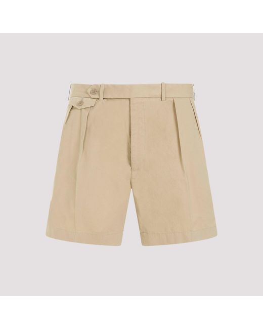 Ralph Lauren Purple Label Natural Classic Tan Beige Cotton Shorts Pants for men