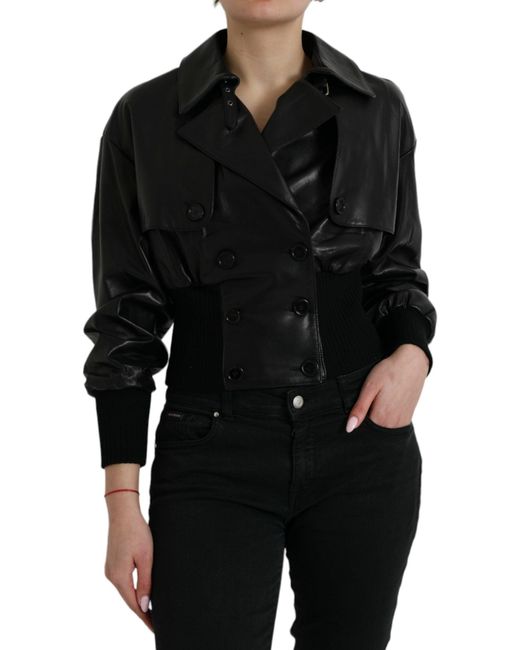 Dolce & Gabbana Black Elegant Leather Blouson Jacket