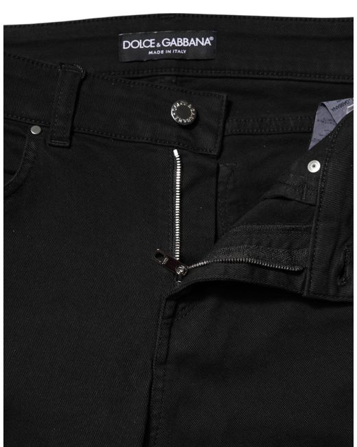 Dolce & Gabbana Black Slim Fit Jeans Cotton