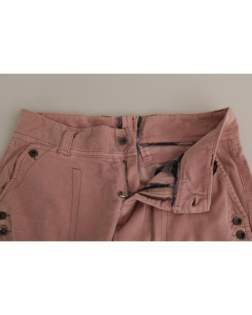 Ermanno Scervino Multicolor High Waist Straight Cotton Trouser Pants