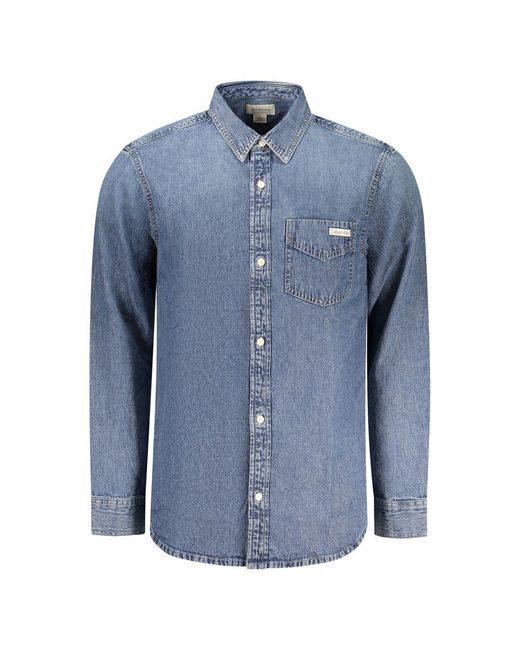 Calvin Klein Blue Cotton Men's Shirt for men