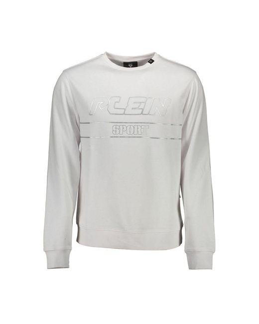 Philipp Plein Gray Cotton Sweater for men