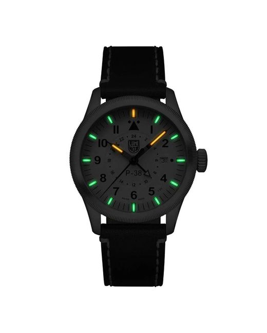Luminox Black Leather Watch for men
