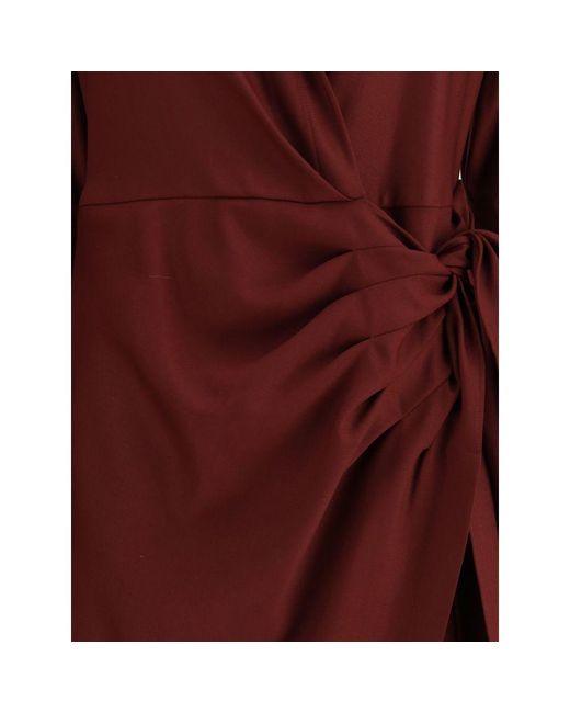 Crida Milano Red Como Dress In Crêpe De Chine