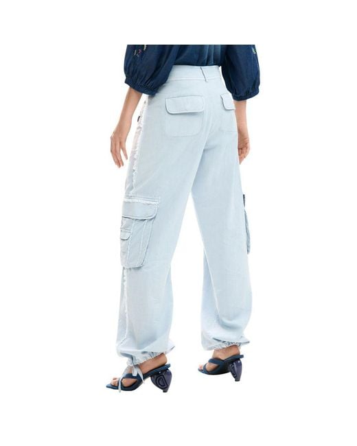 Desigual Blue Cotton Casual Pants