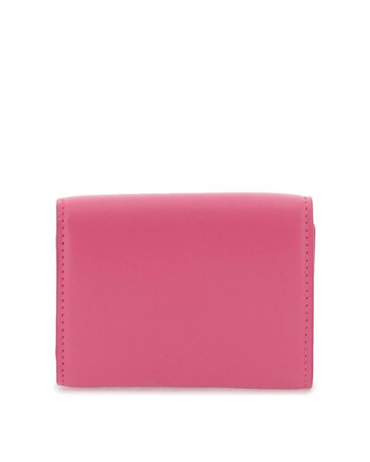 Dolce & Gabbana Pink Dg Logo French Flap Wallet
