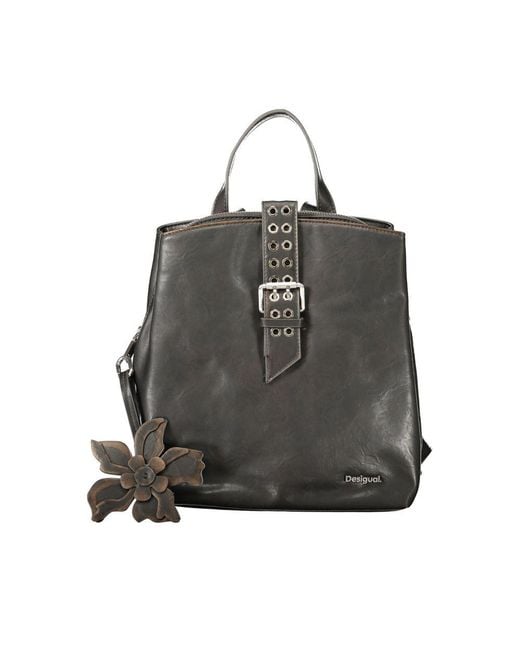 Desigual Black Polyurethane Backpack