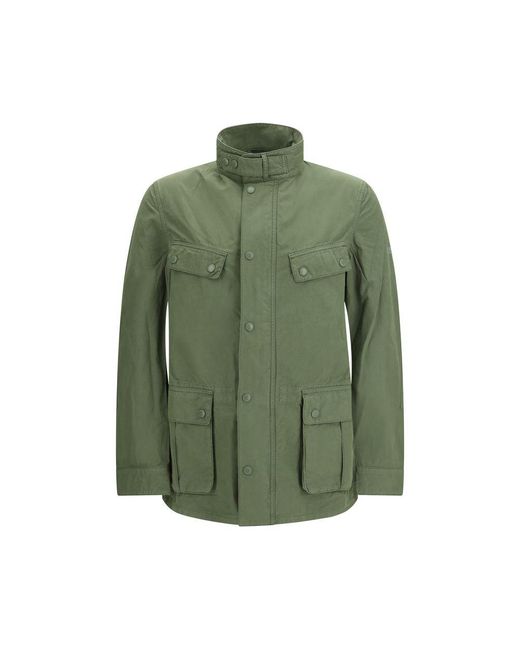 Barbour Green Bicolor Cotton Coat for men