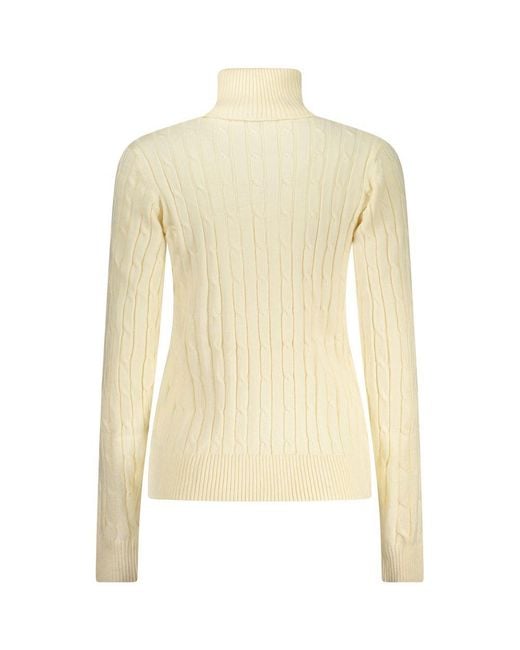 Norway 1963 Yellow White Viscose 's Turtleneck Sweater