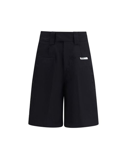 Gcds Black Cotton Bermuda Shorts for men