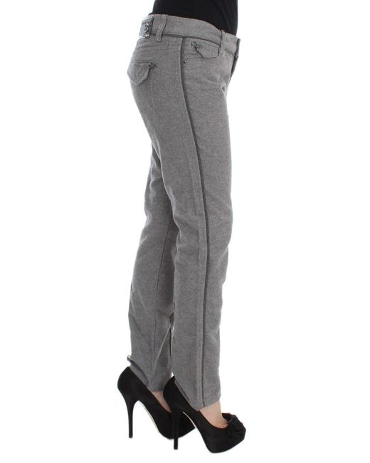 Ermanno Scervino Gray Chic Casual Cotton Pants