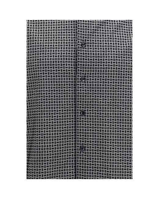 Giorgio Armani Gray Cotton Pattern Shirt for men