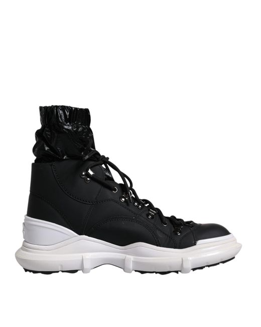 Dolce & Gabbana Black Nylon Galileo High Top Sneakers Shoes for men