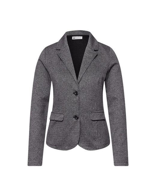 Street One Gray Blue Polyester Blazer