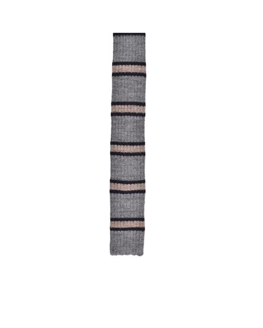 Brunello Cucinelli Multicolor Two Tone Wool Blend Skinny Knit Tie New for men