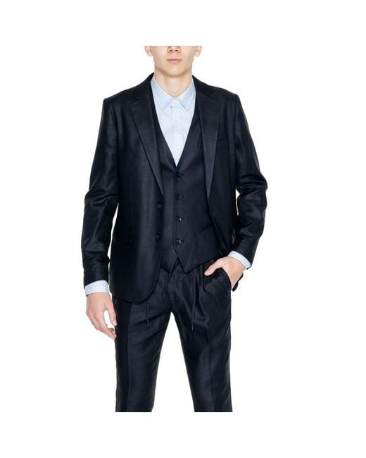 Antony Morato Blue Linen Suit for men