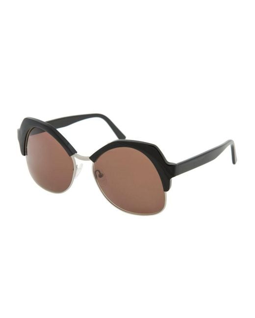 Andy Wolf Brown Black Metal & Plastic Sunglasses