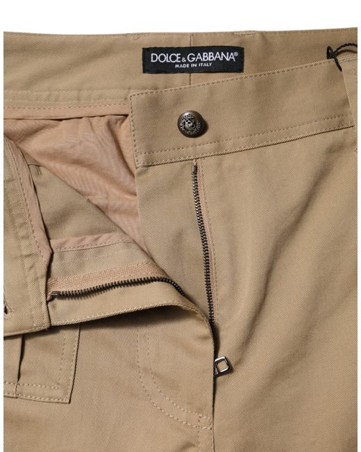 Dolce & Gabbana Natural Cotton Cargo Tapered Pants