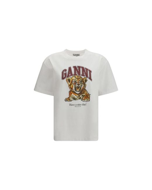 Ganni White Cotton T