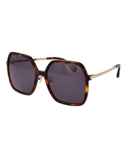 Max Mara Purple Brown Acetate Sunglasses