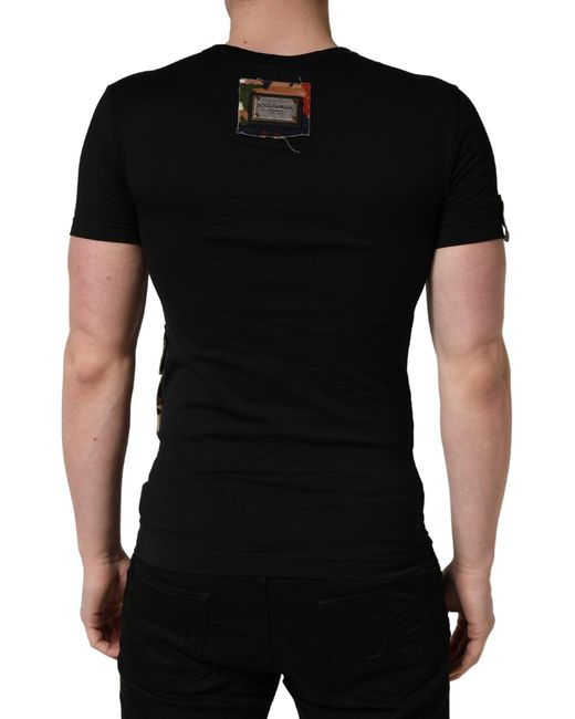 Dolce & Gabbana Black Italians Do It Better Camo Pocket Men T for men