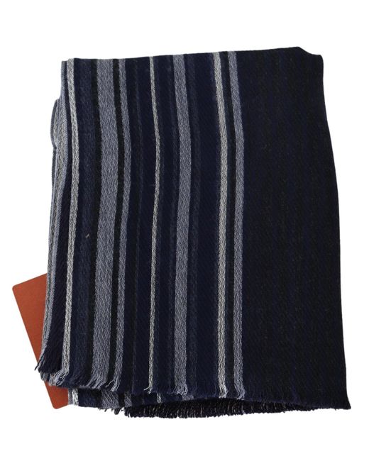 Missoni Multicolor Color Wool Striped Unisex Wrap Fringes Shawl