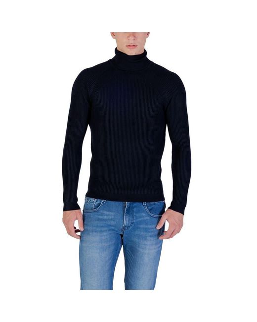 Antony Morato Blue Viscose Turtleneck for men
