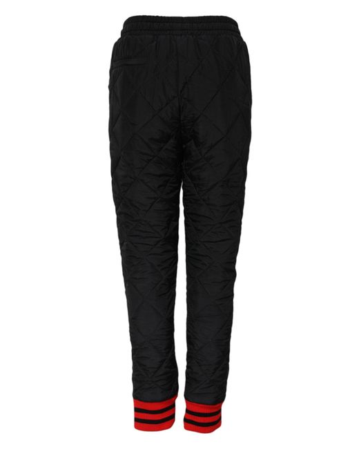 Dolce & Gabbana Black Faux Leather Straight Pants
