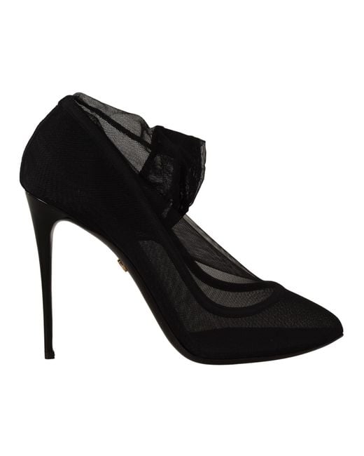 Dolce & Gabbana Black Elegant Stretch Socks Boots