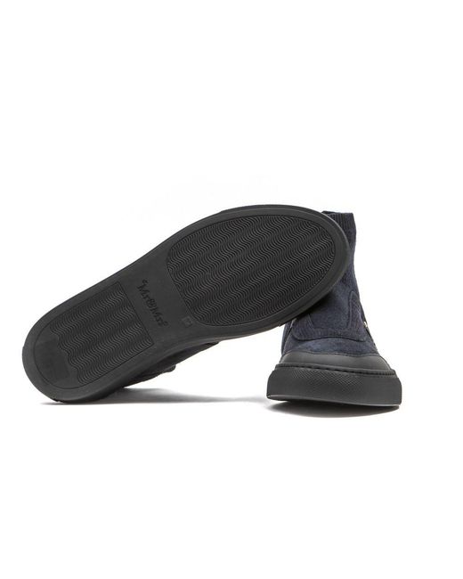 MR & MRS Black Blue Leather S Ankle Boot