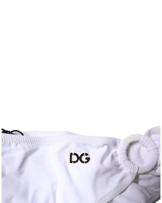 Dolce & Gabbana Blue Nylon Beachwear Bikini Bottom Swimwear
