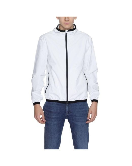 Suns Blue White Polyester Shell Jacket for men