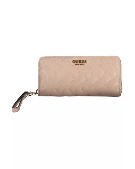Guess Natural Elegant Pink Wallet With Ample Compartments