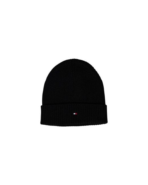 Tommy Hilfiger Black Cotton Beanie for men