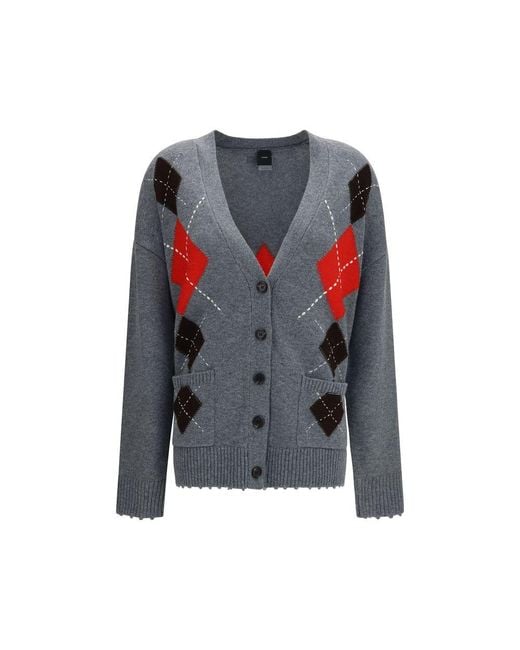 Pinko Gray Wool Oves Aries Cardigan