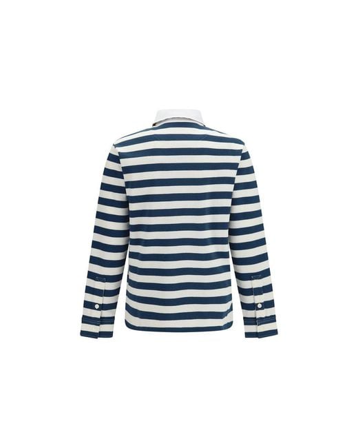 Burberry Blue Multicolor Cotton Polo Shirt for men