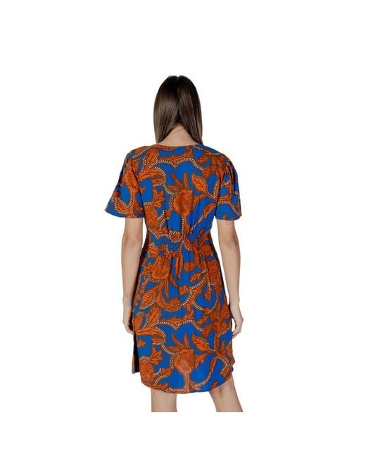 B.Young Blue Viscose Midi Dress