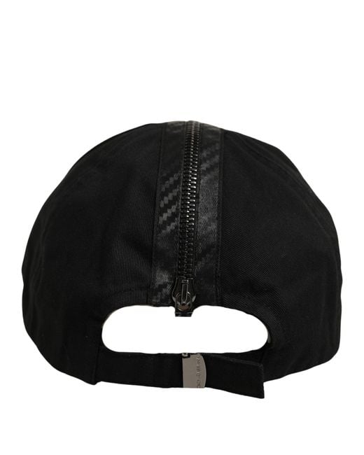 Dolce & Gabbana Men Black Cotton Baseball Cap 6 Panels Hat for men
