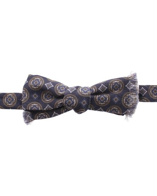Dolce & Gabbana Black Blue Silk Baroque Fantasi Tied Bow Tie Papillon for men