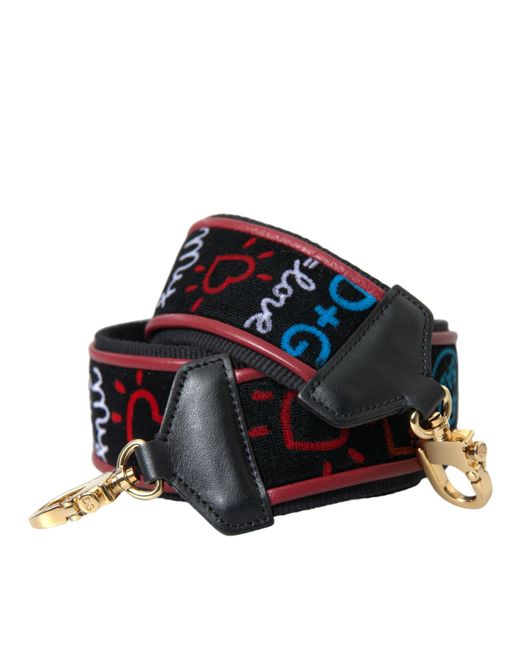 Dolce & Gabbana Black Cotton Handbag Accessory Shoulder Strap