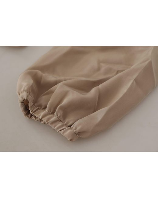 Dolce & Gabbana Brown Elegant Silk Ascot Collar Blouse