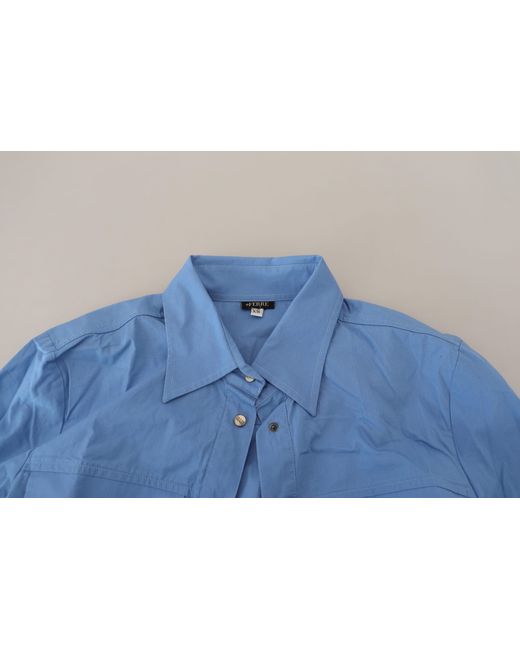Ferré Blue Elegant Cotton Long Sleeve Polo Top