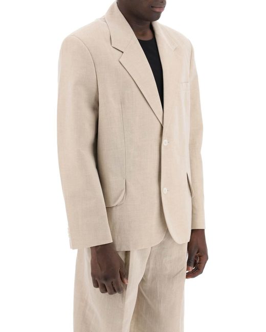 Jacquemus Natural "Single-Breasted Jacket Titled The for men